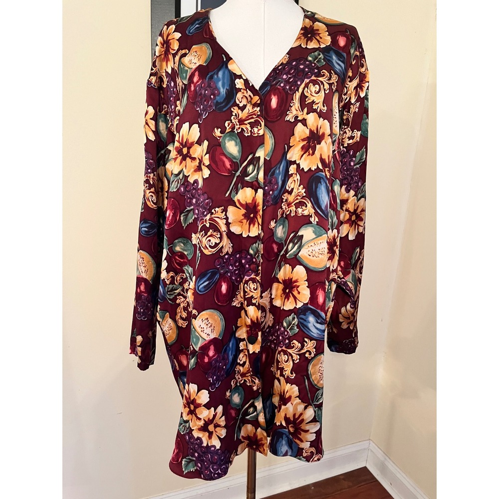 Vintage Victoria's Secret Gold Label Silk Button Up Robe/Gown L